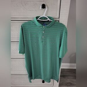 Ralph Lauren Green and White Striped Polo Shirt